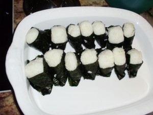 Die fertigen Onigiri